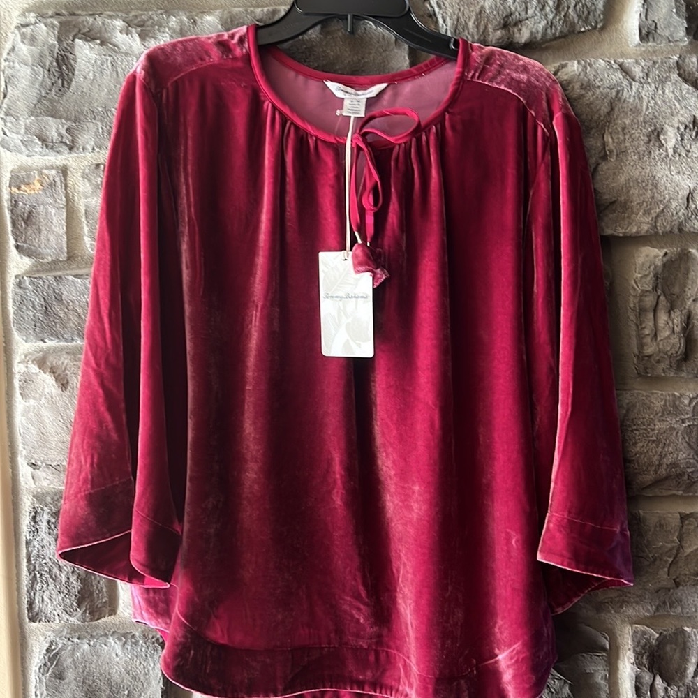COPY - COPY - A new Tommy Bahama velvet pink top.